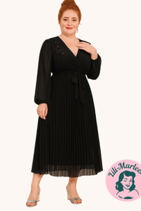 Halvlang gallakjole - Calyn, sort 