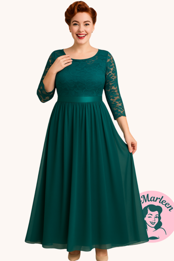 Lang gallakjole - Agnete, teal