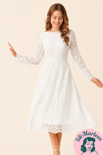 Konfirmations kjole -  Giselle - sød blondekjole