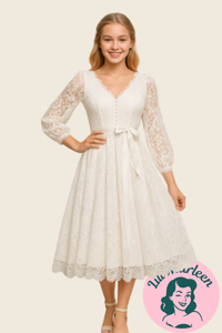 Konfirmations kjole -  Lucia Alberte - sød vintageinspireret blondekjole