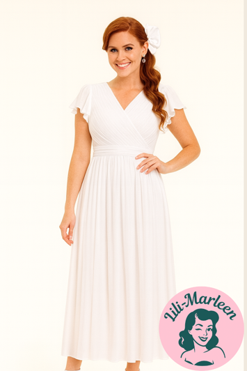 Konfirmations kjole -  Aaida, hvid