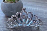 Hårkam: Smuk hårkam/tiara, sølv med sten