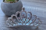 Hårkam: Smuk hårkam/tiara, sølv med sten