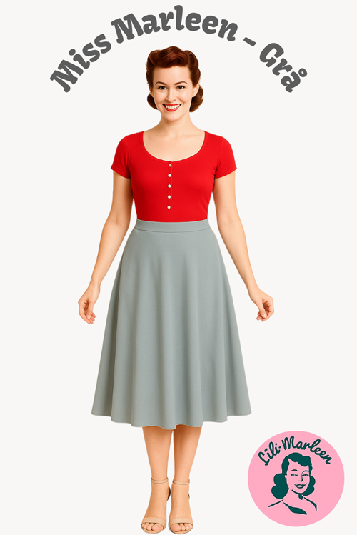 50´er nederdel - Sif - Gammelrosa swing nederdel