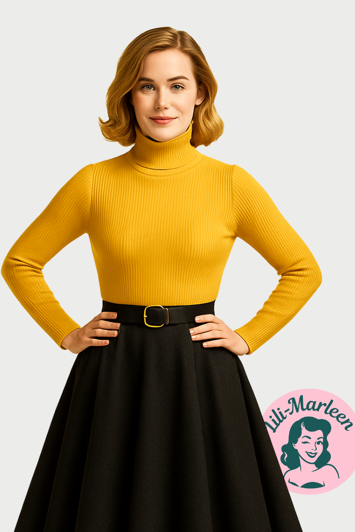 Højhals: SPIROS - mørk gul; En klassiker i dit klædeskab