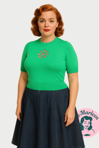 Striktop, FLOWER POWER TOP - Grøn