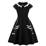 Spencer kjole; Miss Batwing - sort med Halloween print 