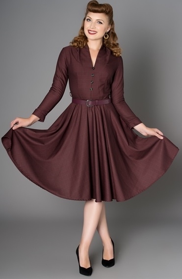 Helena klassisk vintageinspireret kjole i smuk med