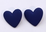 Øreringe - Store hjerter - skønne hjerteøreringe, navyblå