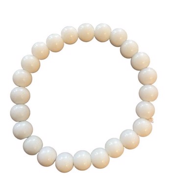 Produktbeskrivelse: Plastik perlearmbånd "Inger" - hvid