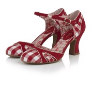 Ruby Shoes - JERALDINE -  søde røde/hvide sko med  tern og sød rem