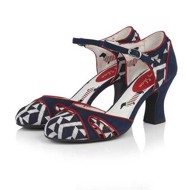 Ruby Shoes - JERALDINE -  søde blå/hvide/røde sko med  tern og sød rem