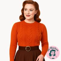 Vinterstriktrøje - Minna strik, orange - elegant orange strik trøje