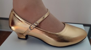 Festsko; Judith, Amber guld glans - 3,5 cm