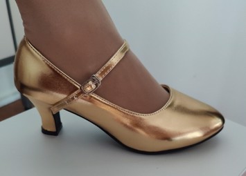 Festsko; Judith, Amber guld glans - 5,5 cm