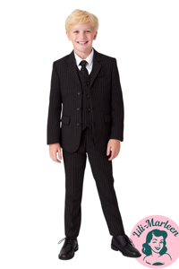 Børne jakkesæt: Kenneth nålestribet - drenge jakkesæt i 5 dele 