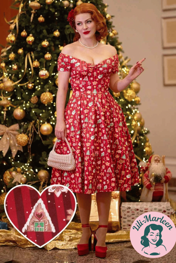 Miss Red Ginger En Forførende Julekjole med Vintage Glamour og Klassisk 50er-Silhuet
