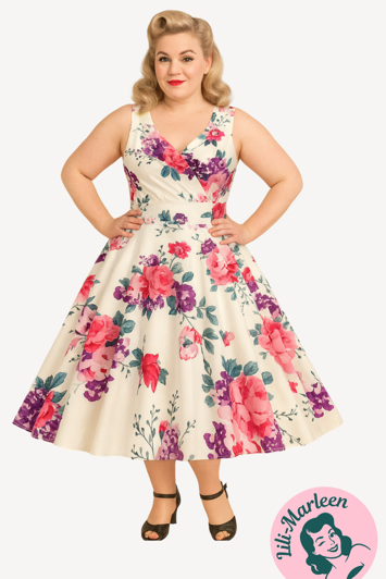 Swingkjole: Miss Rose Royale – Elegant swingkjole med blomster 