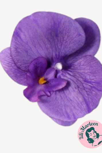 Gigant Orkide Hårclips med Krokodillespænde, mørk lilla