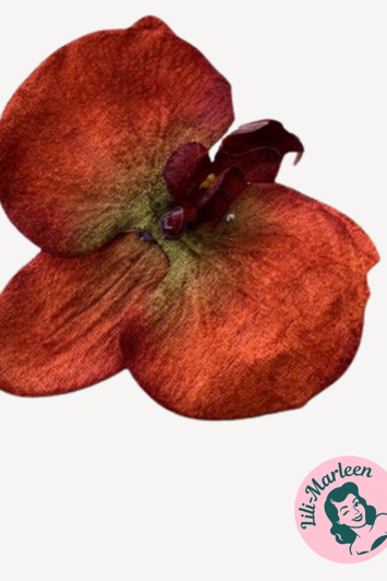 Gigant Orkide Hårclips med Krokodillespænde, orange