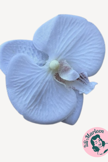 Orkide Hårclips med Krokodillespænde, hvid