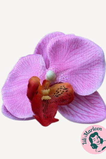 Orkide Hårclips med Krokodillespænde, pink 