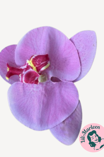 Stor Orkide Hårclips med Krokodillespænde, babylyserød