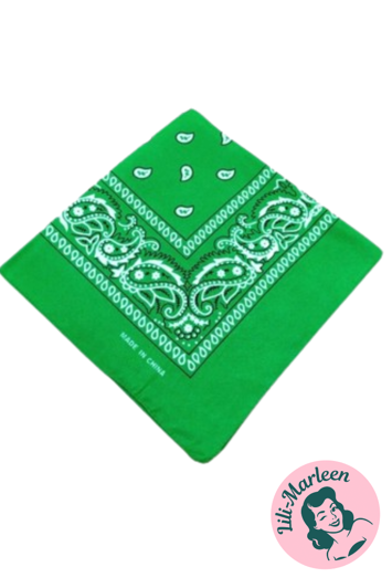 Bandana - grøn med klassisk mønster