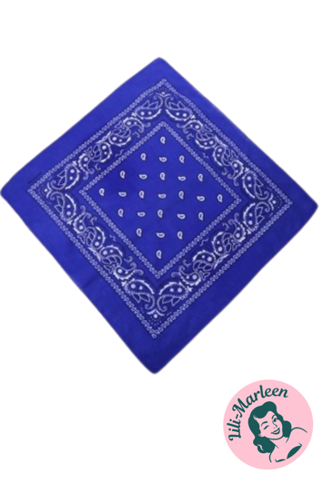 Bandana - kongeblå med klassisk mønster