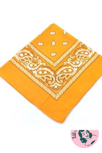 Bandana - solgult med klassisk mønster