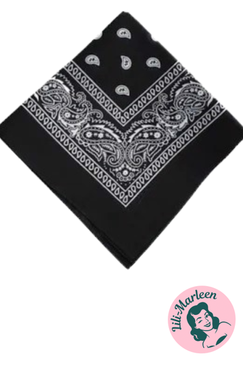 Bandana - Sort med klassisk mønster