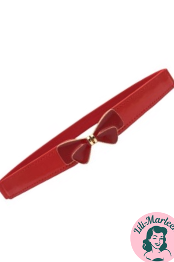 Smalt Elastisk Bælte med Dobbelt Sløjfe - Rød Elegance! 