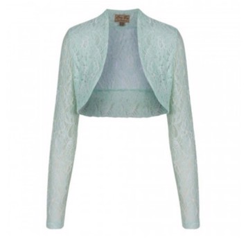 Blonde bolero, Mint - langærmet blonde bolero