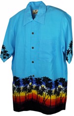 60´S HAWAI - Miami Beach L Blue - Hawaiian Shirt