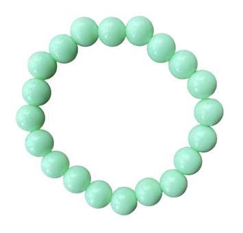 Plastik armbånd - med perler, Nelly - mintgrøn
