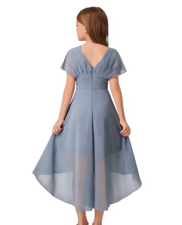 Børne festkjole; Little Miss Anna, støvblå