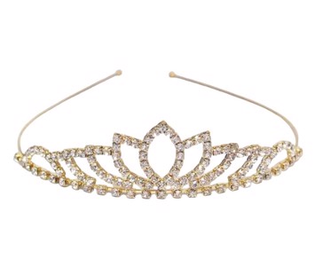 Tiara/diadem miss leaf, guld