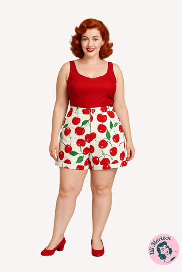 Miss Cherry Pop – Friske vintage-shorts med kirsebær og charme