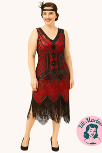 1920´er festkjole - Miss Adele, rød