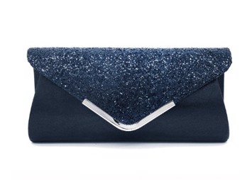 Fest clutch: navyblå Ofelia - sød festtaske i navyblå med glitter 