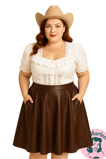 Miss Froufrou – Vintage Blondebluse i Hvid