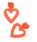  🧡Øreringe - hjerter i brand - skønne hjerteøreringe, orange 🧡