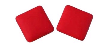 Øreringe - Klassiske firkantet Plast Øreringe, røde  🟥