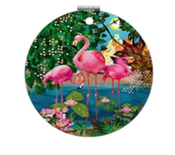 Taskespejl; flamingo paradise - sødt lille makeup spejl til tasken 