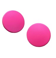 Øreringe - Klassiske Runde Plast Øreringe, Pink✨