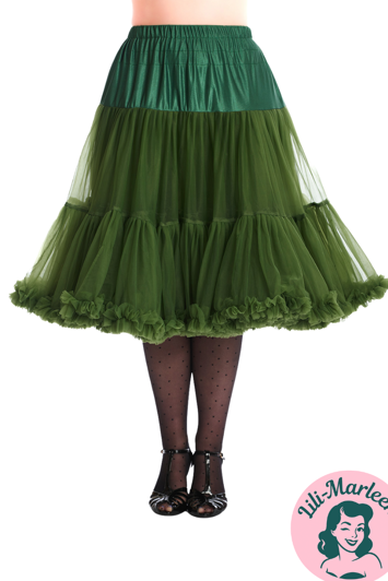 Deluxe petticoat/skørt, Forrestgreen - langt