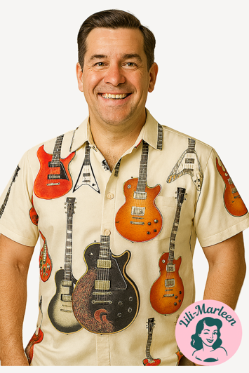 Rock’n’Roll Ready – Guitarskjorte med Vintage Vibes