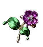 Broche - Lille blomst - Sommerfry, lilla 