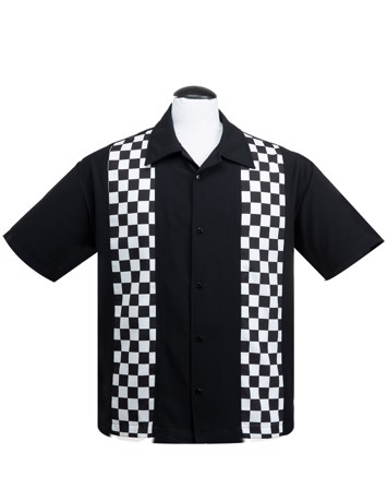 Kortærmet skjorte/bowling shirt - Steady Clothing - V8 Checkered Mini Panel
