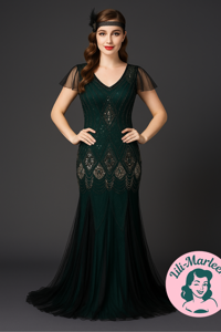 1920´er festkjole - Miss Sage, grøn